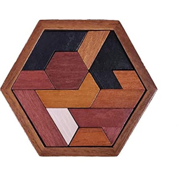 LMC Products Rompecabezas de madera hexagonal para niños_1