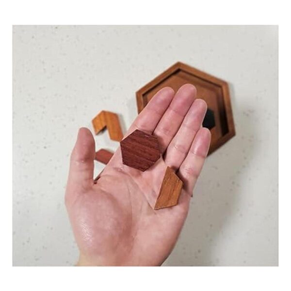 LMC Products Rompecabezas de madera hexagonal para niños_3