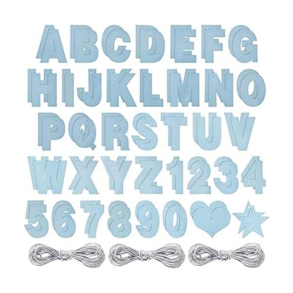 Kit de pancartas personalizadas con purpurina azul con