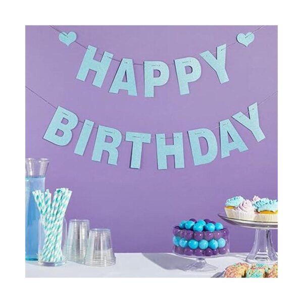 Kit de pancartas personalizadas con purpurina azul con