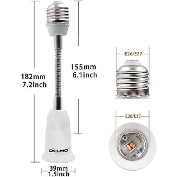 DiCUNO Adaptador extensor de sóquet E26E27 extensión_2