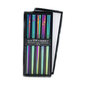 Koolemon Juego de 5 palillos de acero inoxidable 304