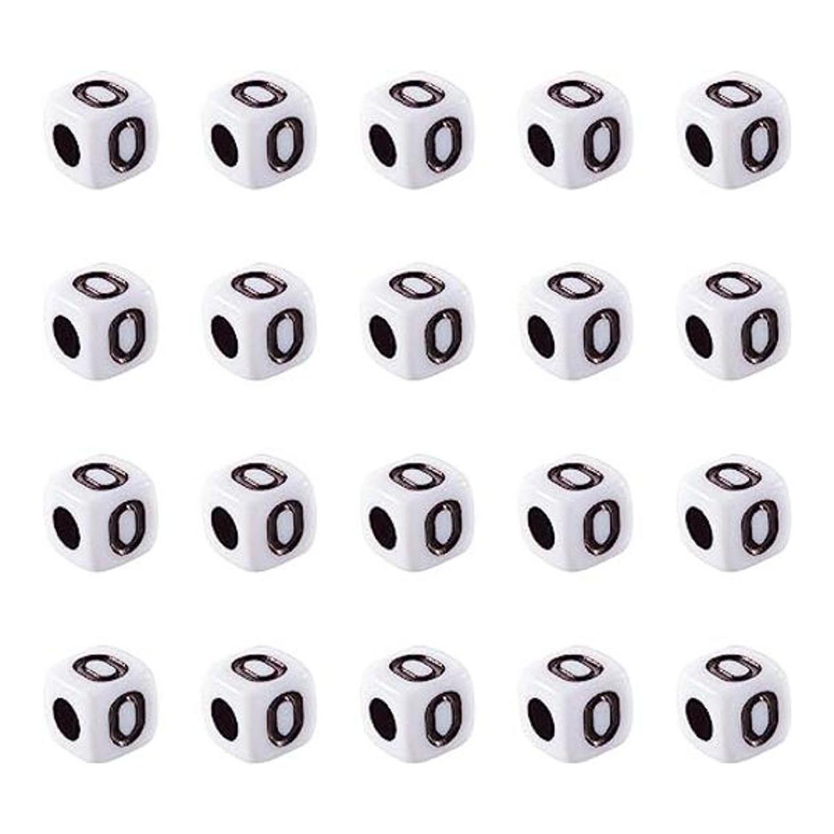 FashionHEWELRY 240 cuentas de letras blancas de acrílico