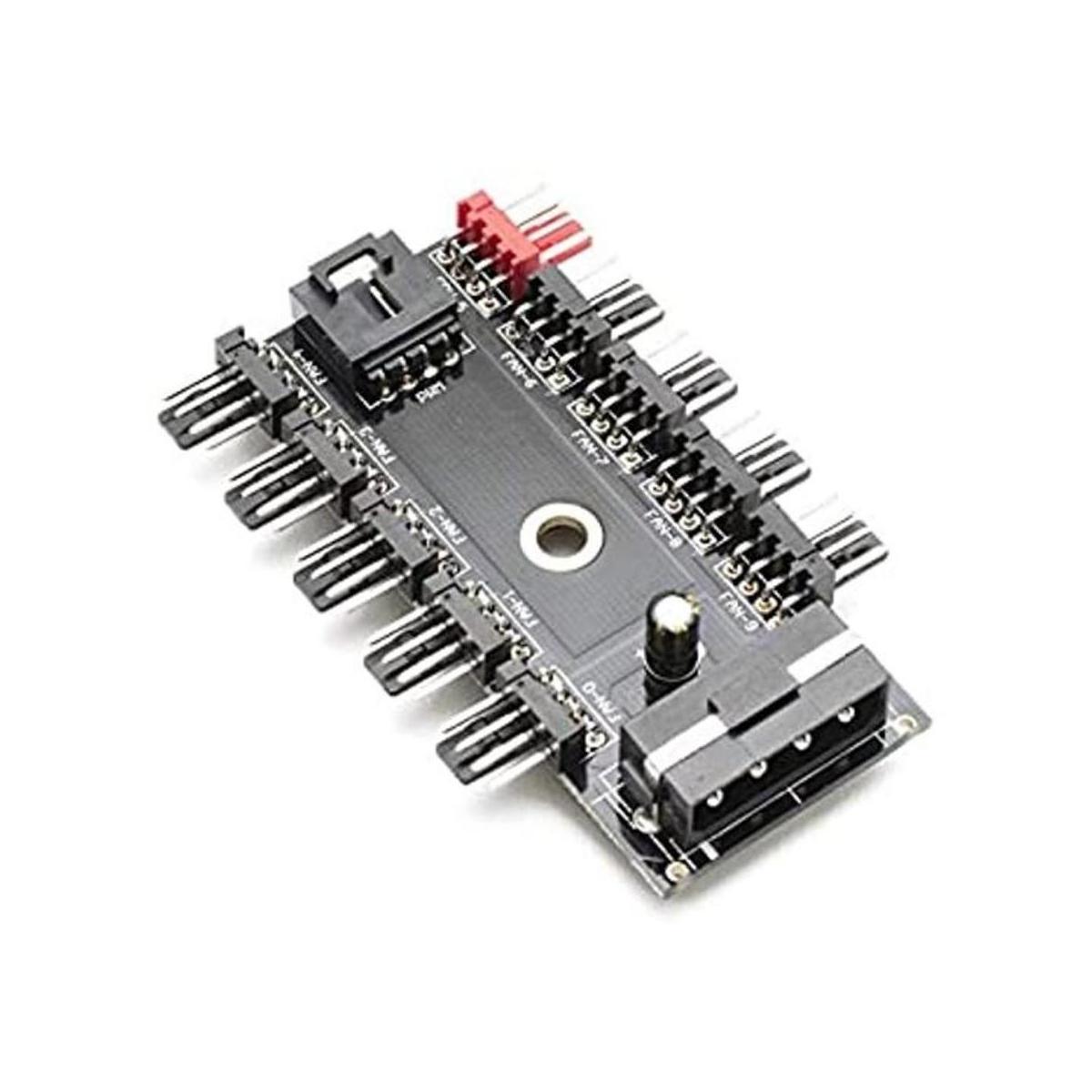 Chassis Fan Hub Refrigeración CPU 10 Puertos 12 V Molex a