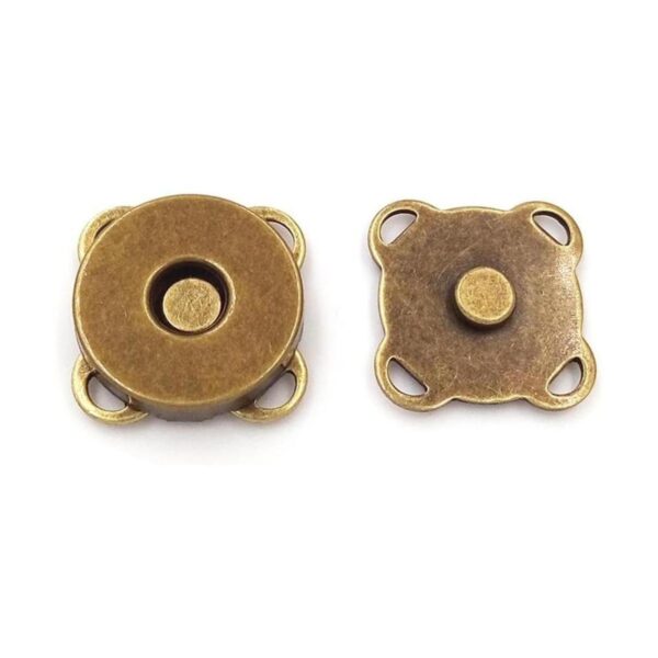 25 juegos de bronce coser en bolsa magnética cierres botón
