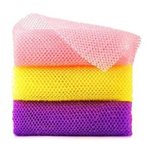 3 piezas de esponja de baño africana de red larga de red_1
