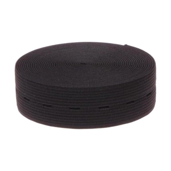 cotowin 1 inch Amplia Negro Ojal elástico 5 yards_2
