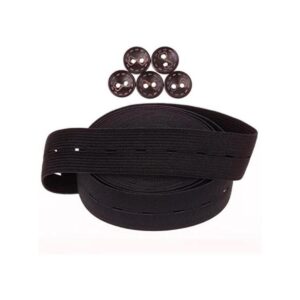 cotowin 1 inch Amplia Negro Ojal elástico 5 yards_1