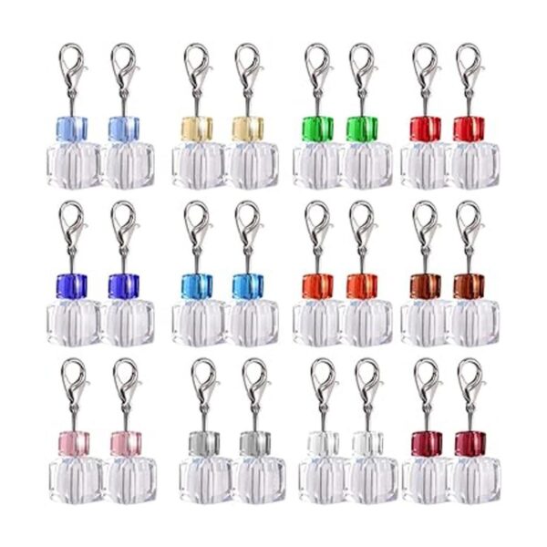 24 piezas de cristal transparente 12 colores cubo