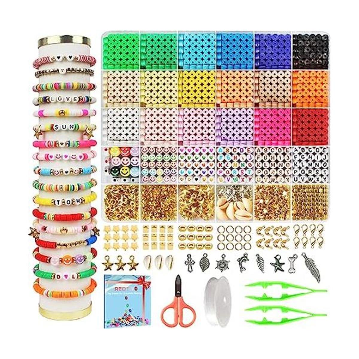Redtwo Kit de fabricación de pulseras de 5100 cuentas de