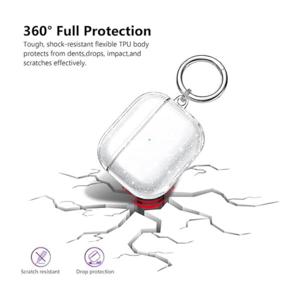Aircawin Funda para Airpods 3 con purpurina transparente_4
