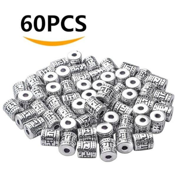 BronaGrand 60 cuentas espaciadoras de columna chapadas en