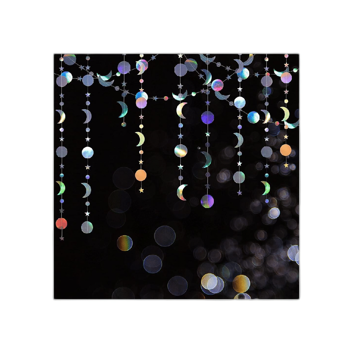 Ramadán Decoración iridiscente estrella luna círculo punto