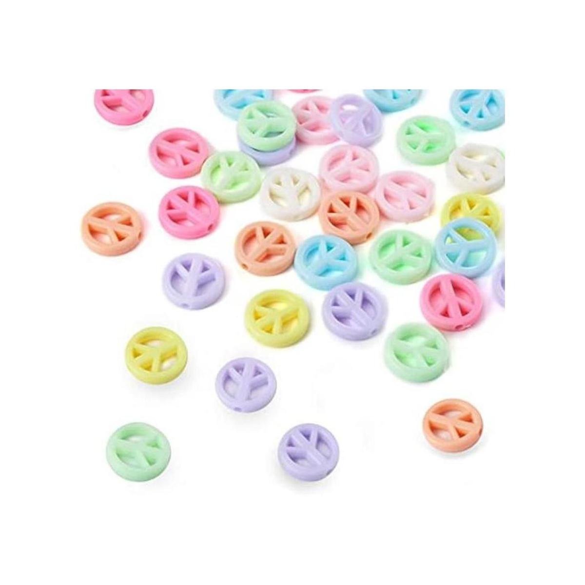 Beadthoven 100 cuentas acrílicas opacas de signo de la