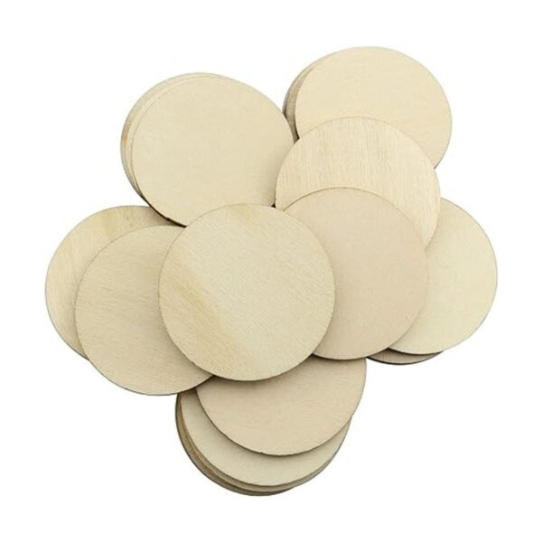 Wood Slices 50PCS Unfinished Rustic Round Wood Cutouts for_3