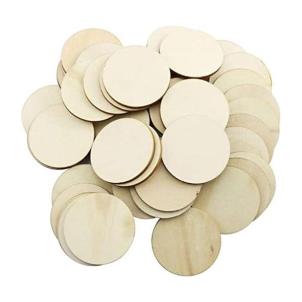 Wood Slices 50PCS Unfinished Rustic Round Wood Cutouts for_1