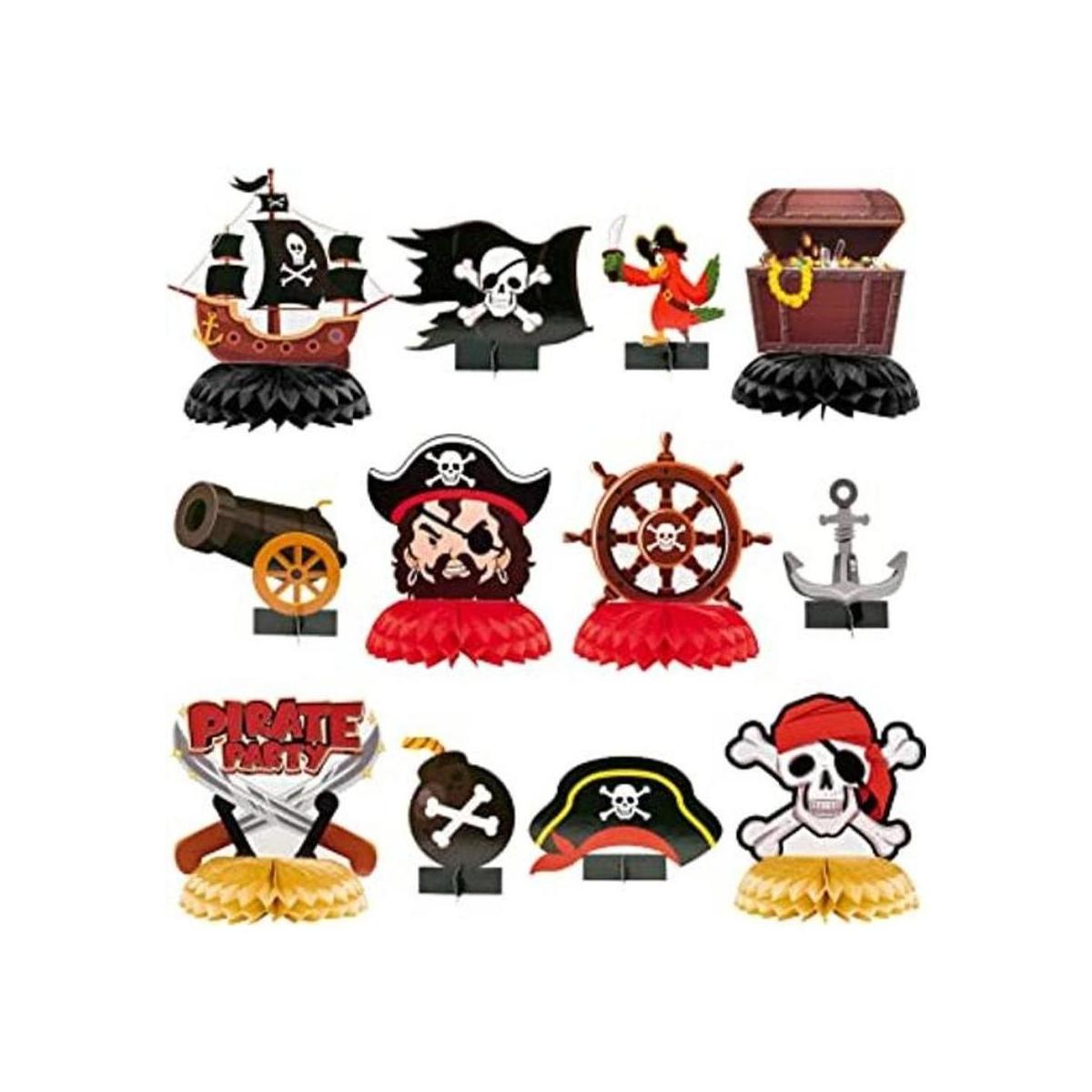 Haooryx 12 piezas centrales de panal pirata decoración de
