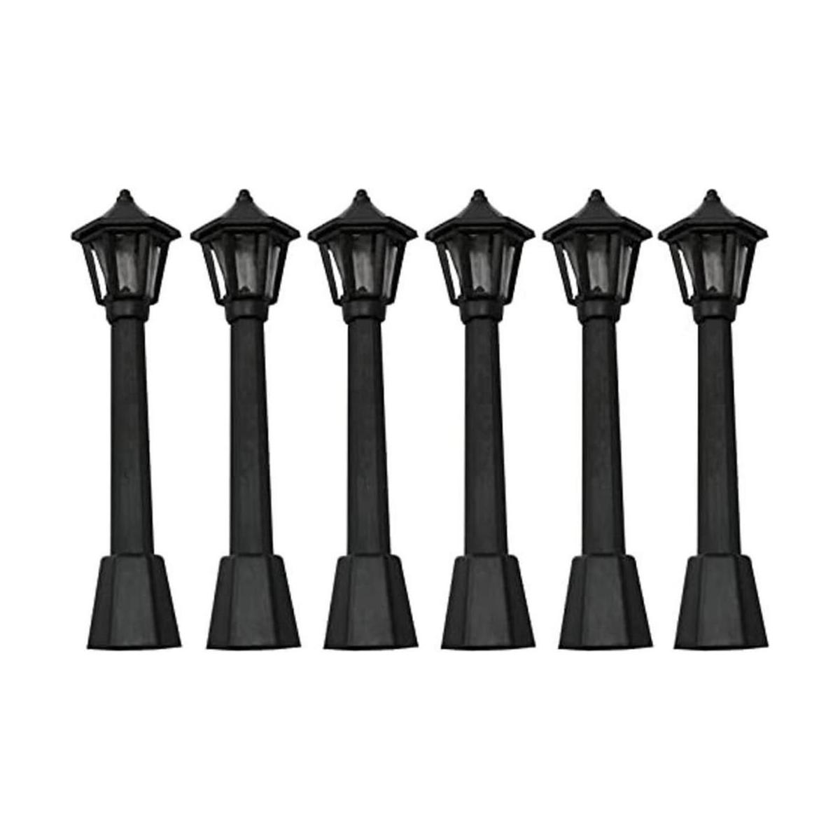 LQ Industrial Mini Lamppost 6 piezas miniatura tren tren