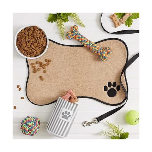 Bone Dry Comida bordada de microfibra con forma de gato_4