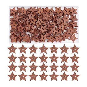 GORGECRAFT 1 caja de 100 botones de estrellas de madera