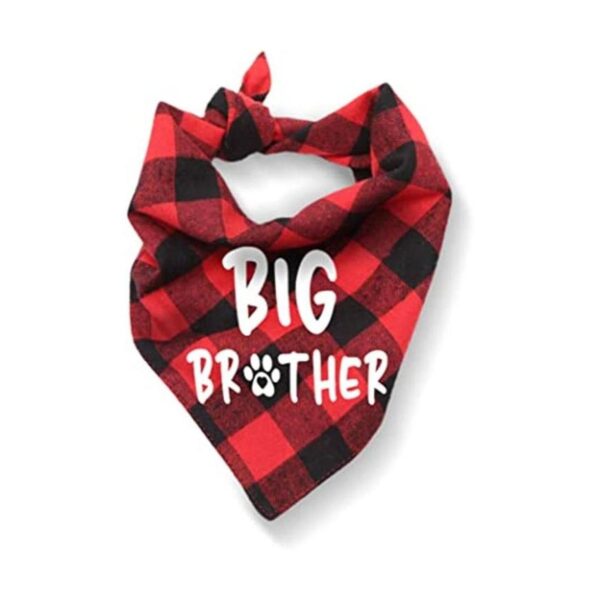 Dog Pregnancy Announcement BandanaBuffalo Plaid Pet