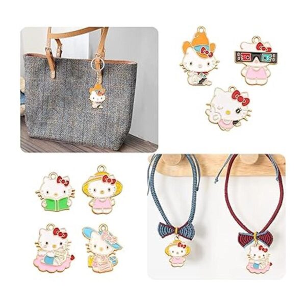 21 Pieces Enamel Cat Charms for Jewelry Making 7 Styles