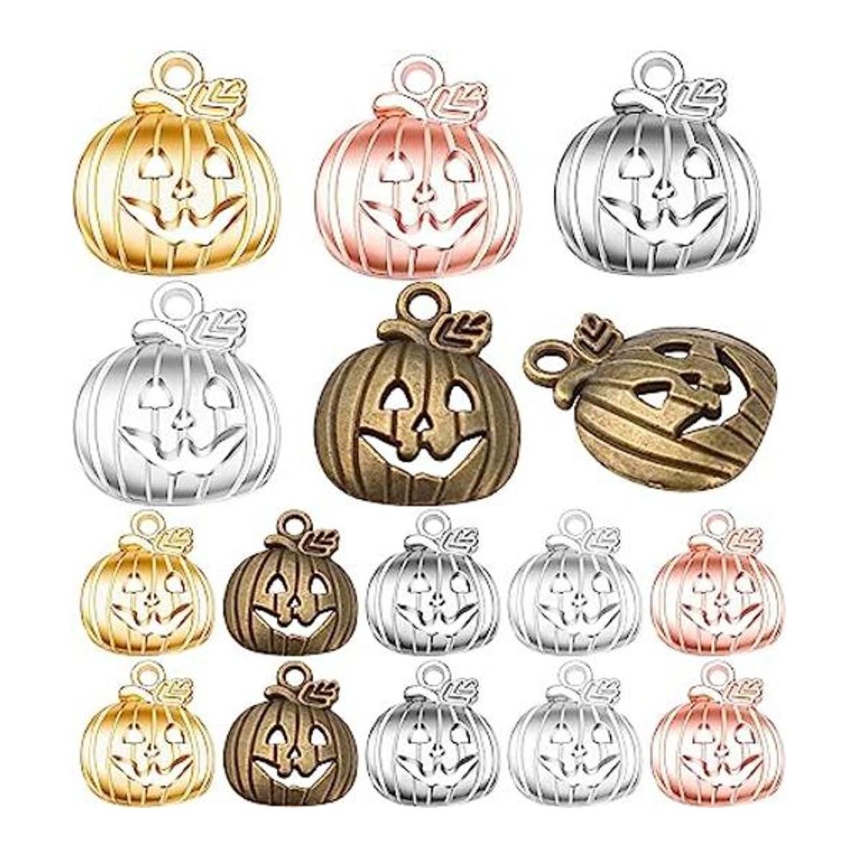 60 colgantes de calabaza de 5 colores aleación de