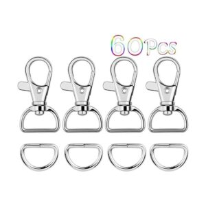 PAXCOO 60 ganchos para llavero con anillos en D para