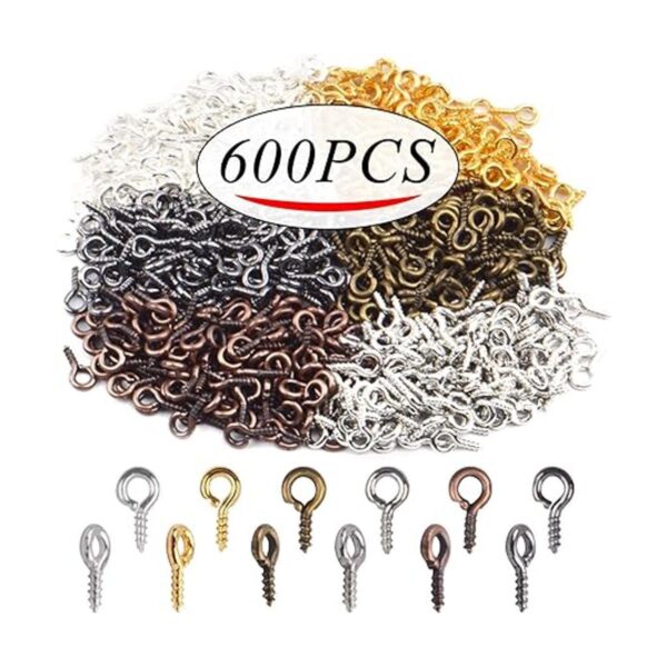Tornillo de ojales 600 piezas Mini Eye Pins ganchos ojal
