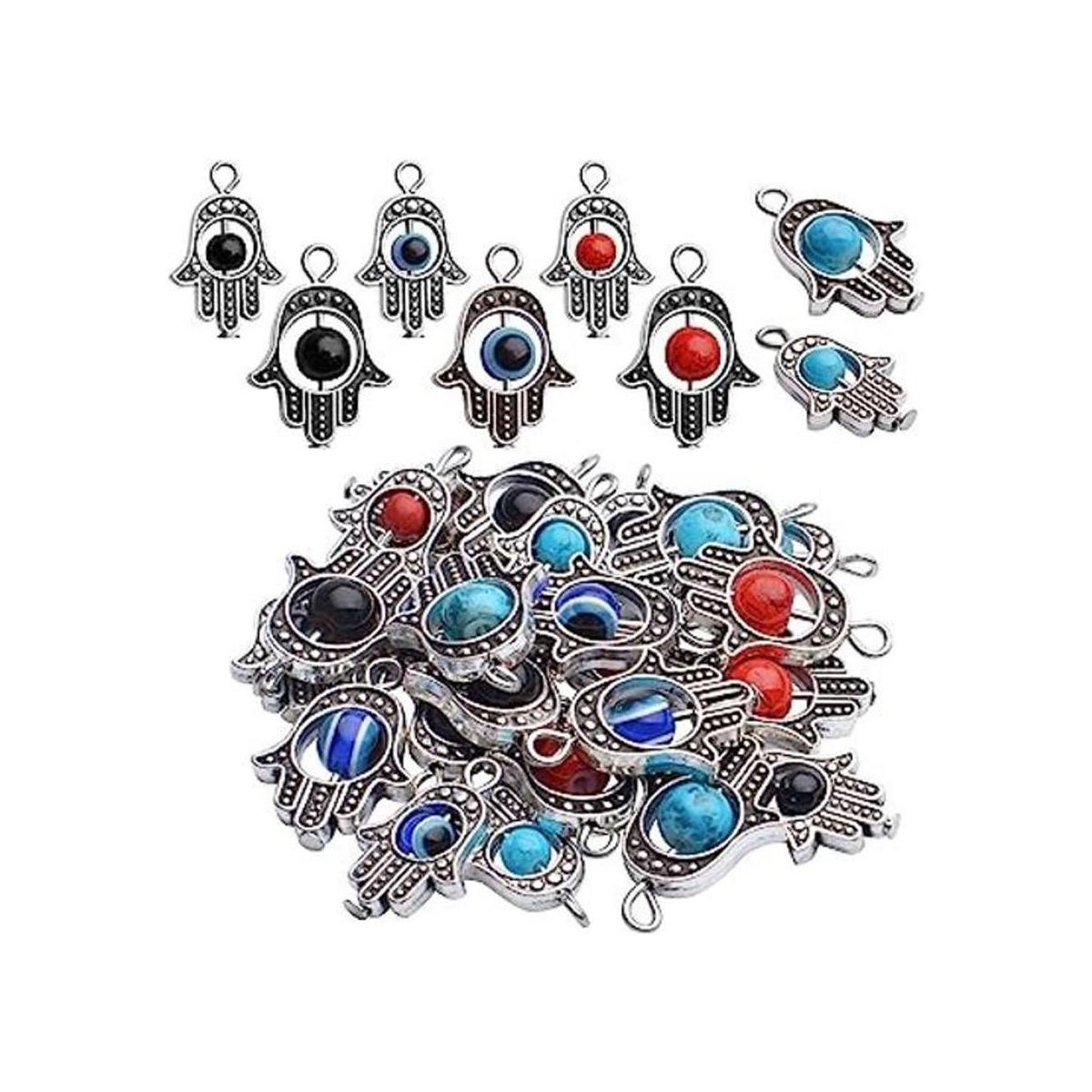 Hamsa Abalorio de mano de Hamsa 24 piezas antiguas de