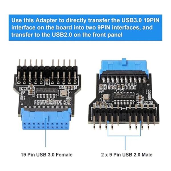 MZHOU USB 3.0 9 pines a USB 2.0 9 pines tarjeta adaptadora_4