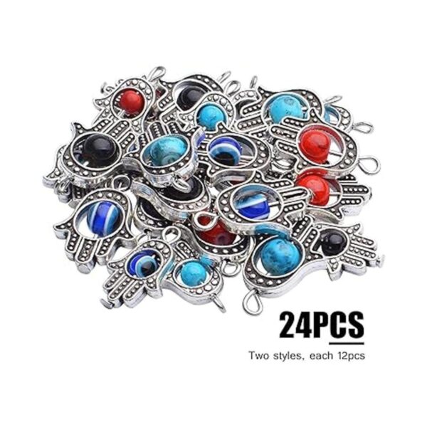 Hamsa Abalorio de mano de Hamsa 24 piezas antiguas de
