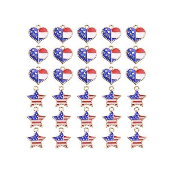 30 dijes de aleación de bandera estadounidense con dije