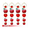 20 dijes colgantes de manzana roja de aleación esmaltada