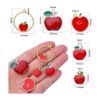 20 dijes colgantes de manzana roja de aleación esmaltada