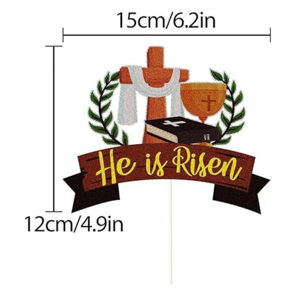 Decoración para tartas con texto en inglés He is Risen_2