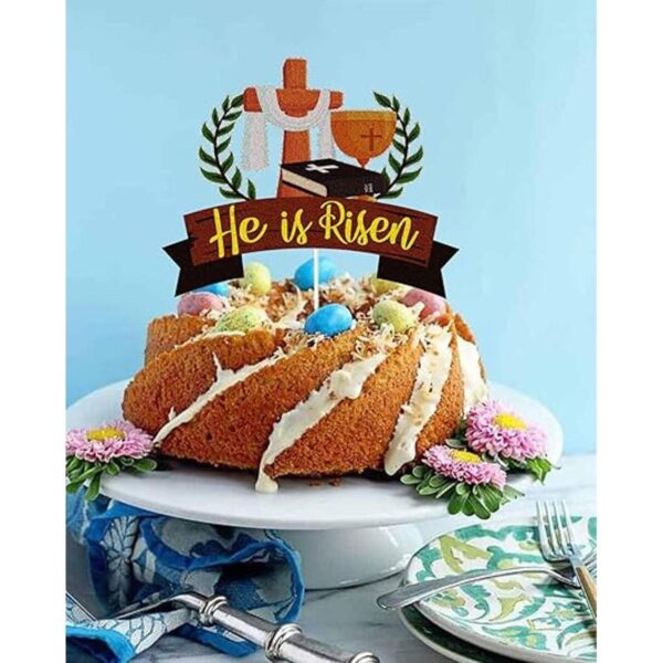 Decoración para tartas con texto en inglés He is Risen_5