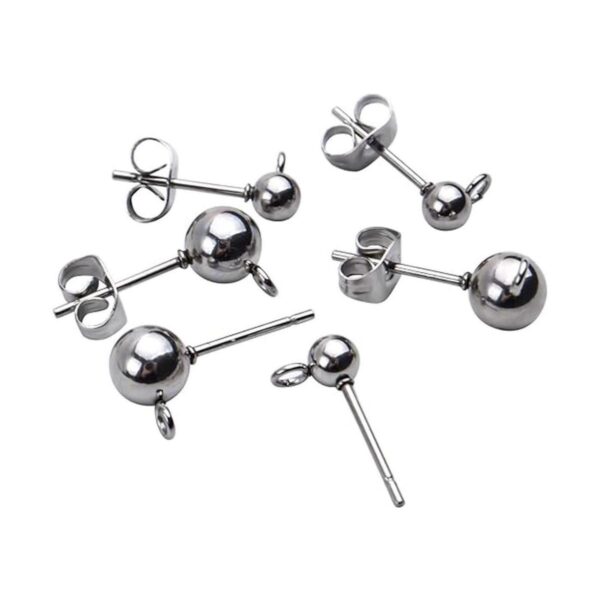 40 aretes de oreja de acero inoxidable con bucle postes