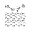 40 aretes de oreja de acero inoxidable con bucle postes
