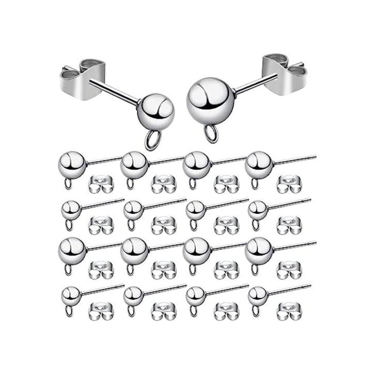 40 aretes de oreja de acero inoxidable con bucle postes
