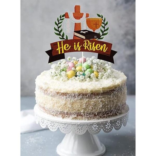 Decoración para tartas con texto en inglés He is Risen_4