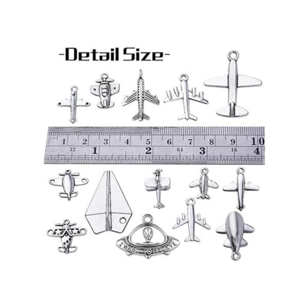 3.53 oz de plata antigua avión encantos de aleación avión