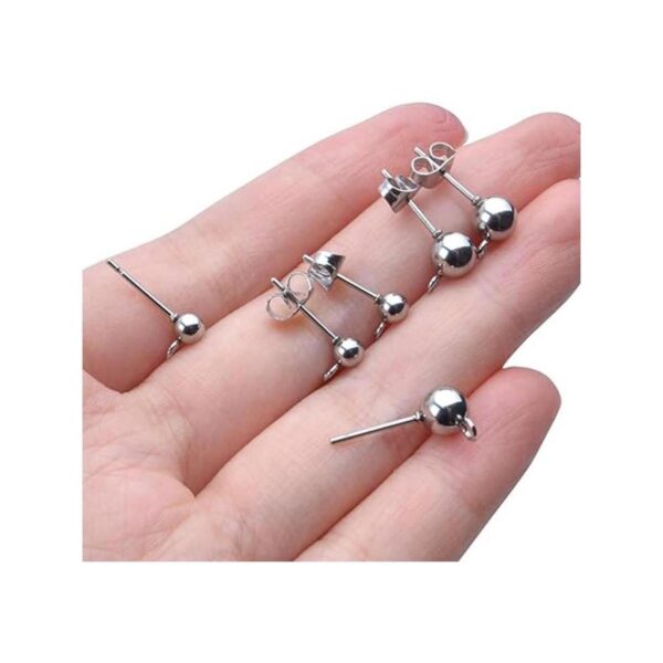 40 aretes de oreja de acero inoxidable con bucle postes