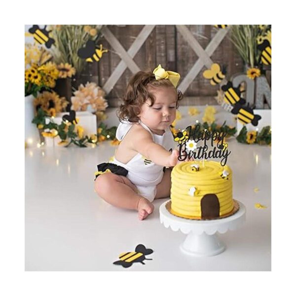 Decoración para tarta de cumpleaños con diseño de abeja_5