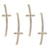 PH PandaHall 12ps Slim Sideways Cross Connector oro metal