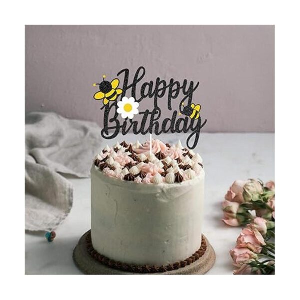 Decoración para tarta de cumpleaños con diseño de abeja_4