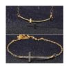 PH PandaHall 12ps Slim Sideways Cross Connector oro metal