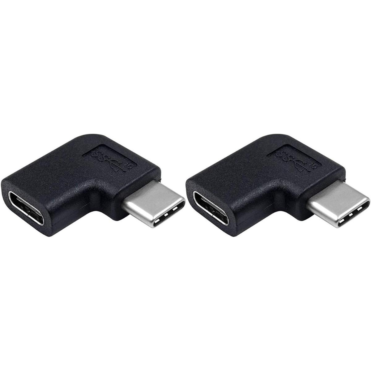 Duttek Paquete de 2 adaptadores USB C en ángulo derecho e
