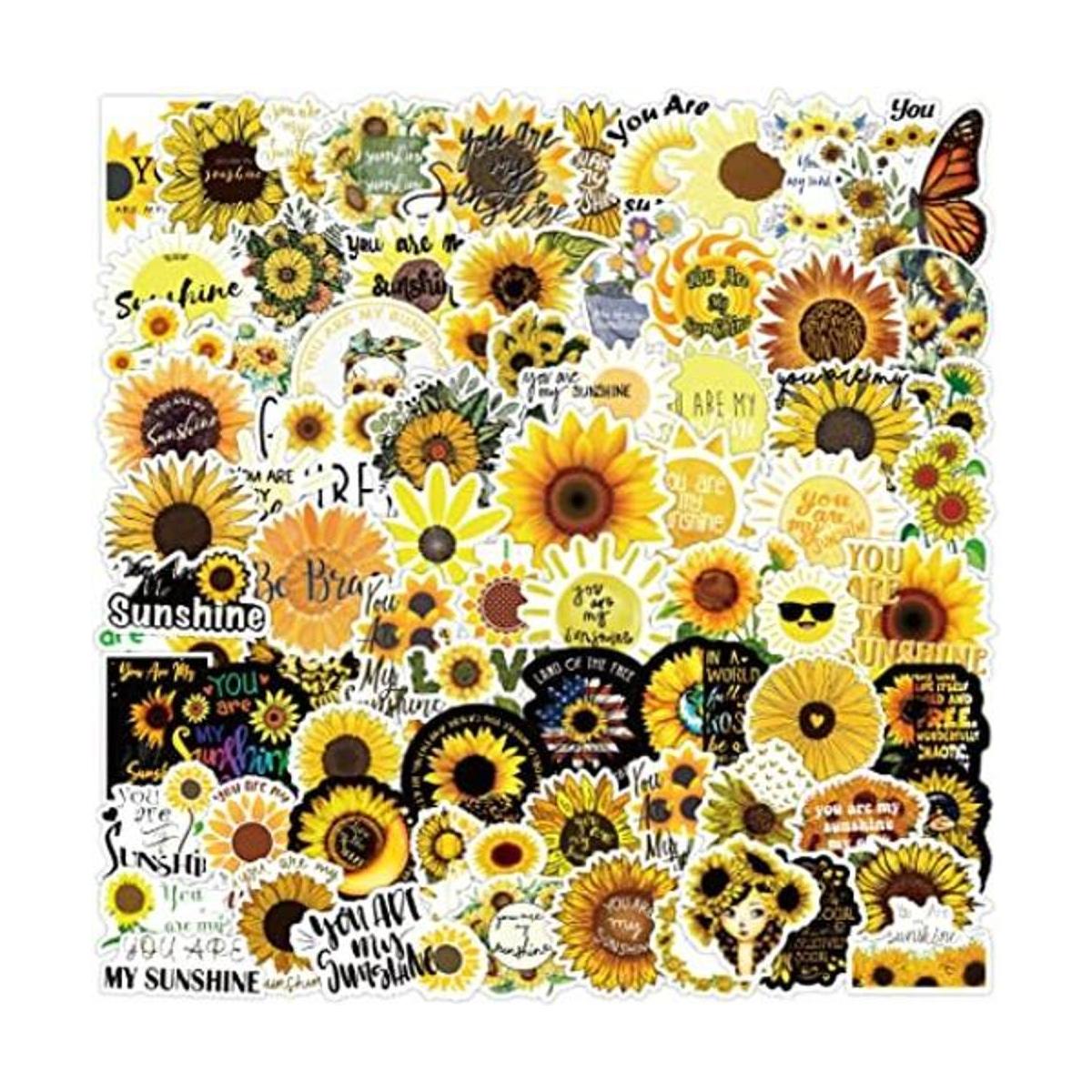 100 calcomanías de girasol calcomanías de girasol para