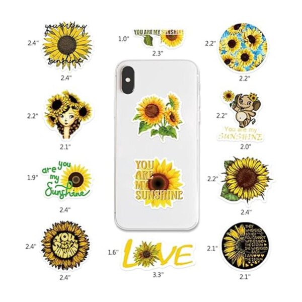 100 calcomanías de girasol calcomanías de girasol para